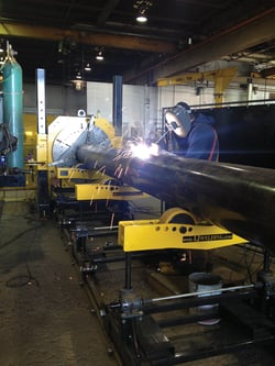 welding positioner with pipe stands
